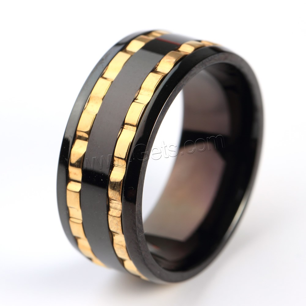 Men Stainless Steel Ring in Bulk, Titanium Steel, plated, different size for choice & two tone, Sold By PC