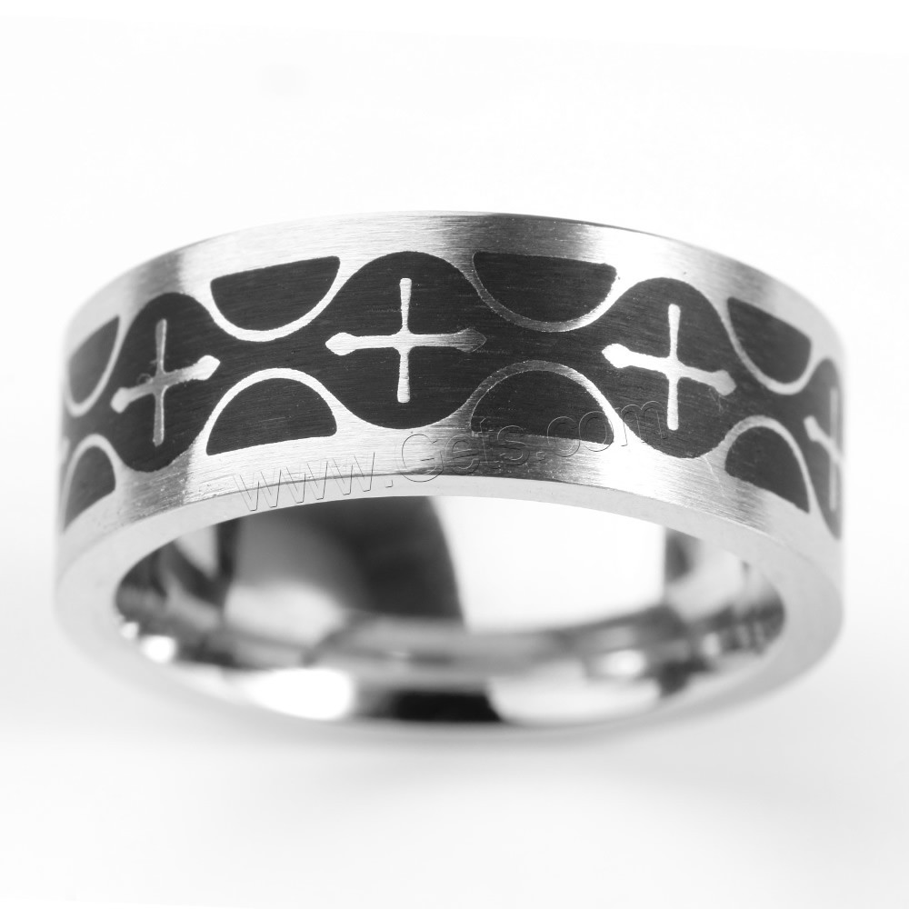 Men Stainless Steel Ring in Bulk, Titanium Steel, plated, different size for choice & two tone, Sold By PC