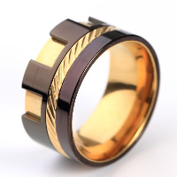 Men Stainless Steel Ring in Bulk, Titanium Steel, plated & two tone 