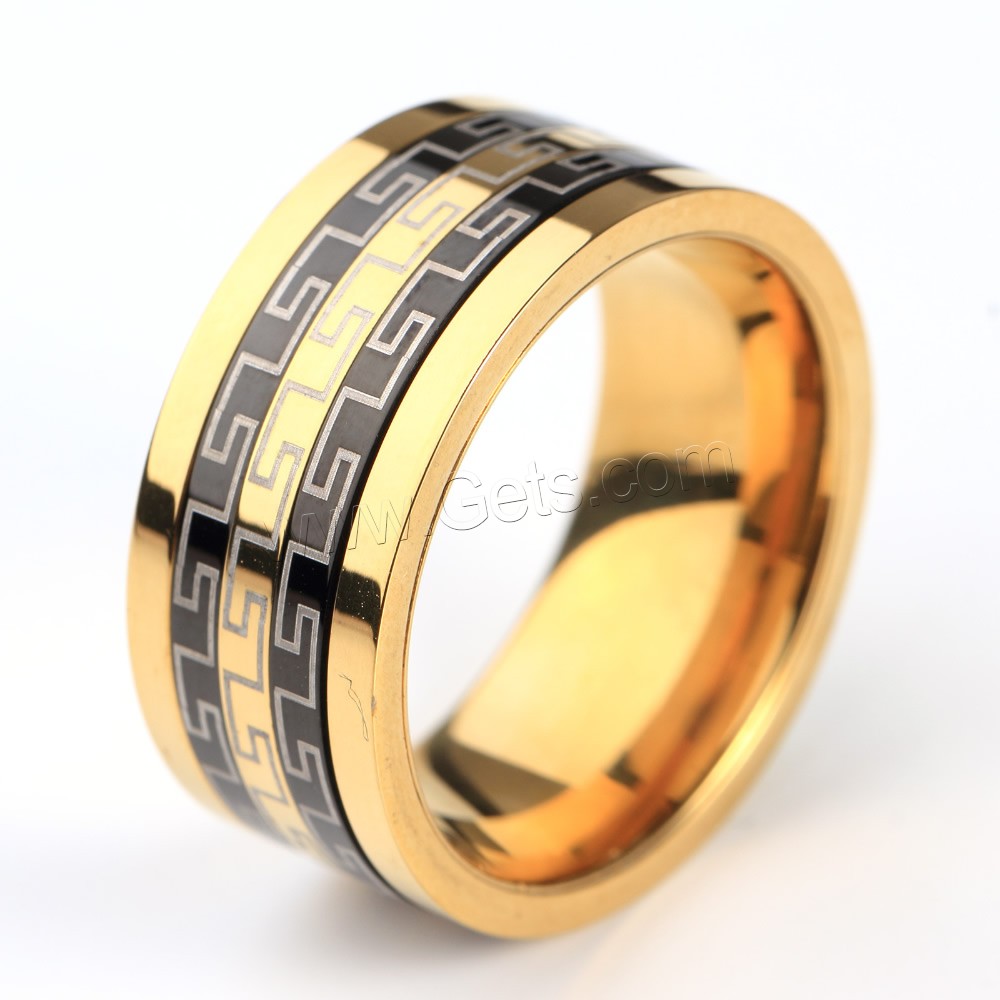 Men Stainless Steel Ring in Bulk, Titanium Steel, plated, different size for choice & two tone, Sold By PC