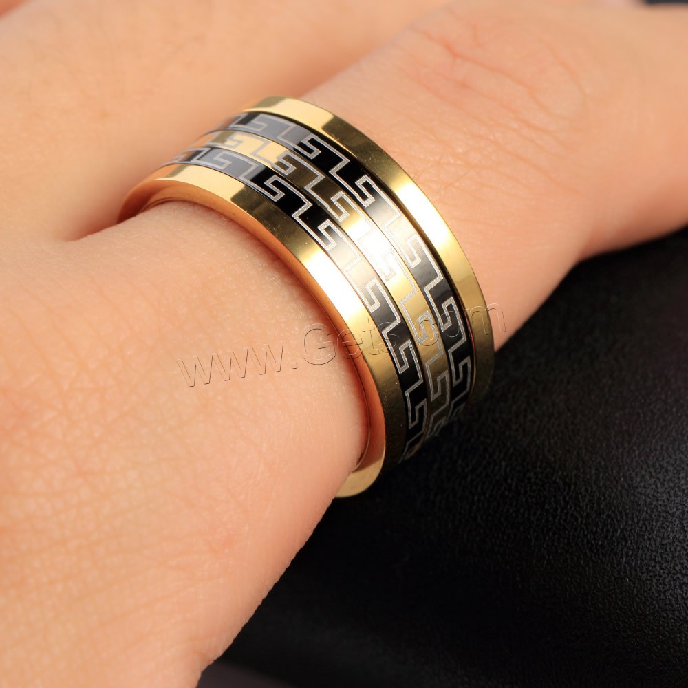 Men Stainless Steel Ring in Bulk, Titanium Steel, plated, different size for choice & two tone, Sold By PC