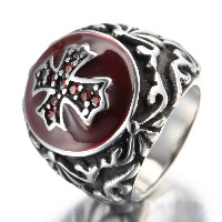 Men Stainless Steel Ring in Bulk, Titanium Steel, Skull & enamel & with rhinestone & blacken 