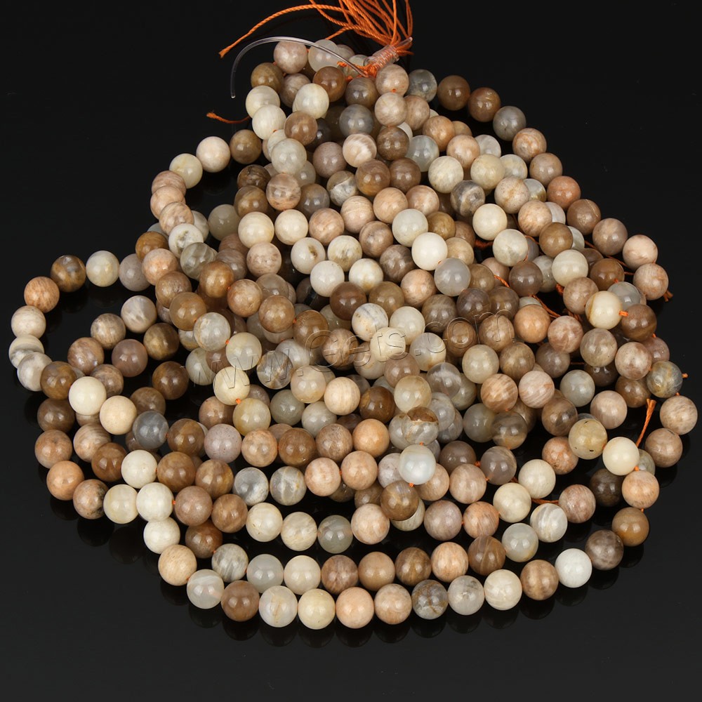 Sunstone Bead, Round, natural, more sizes for choice, Hole:Approx 1mm, Length:Approx 15 Inch, Sold By Strand