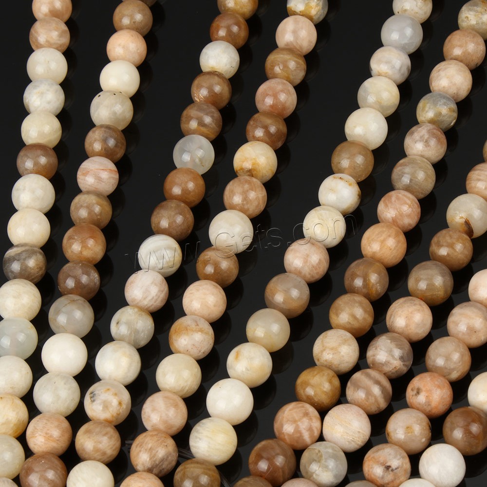 Sunstone Bead, Round, natural, more sizes for choice, Hole:Approx 1mm, Length:Approx 15 Inch, Sold By Strand