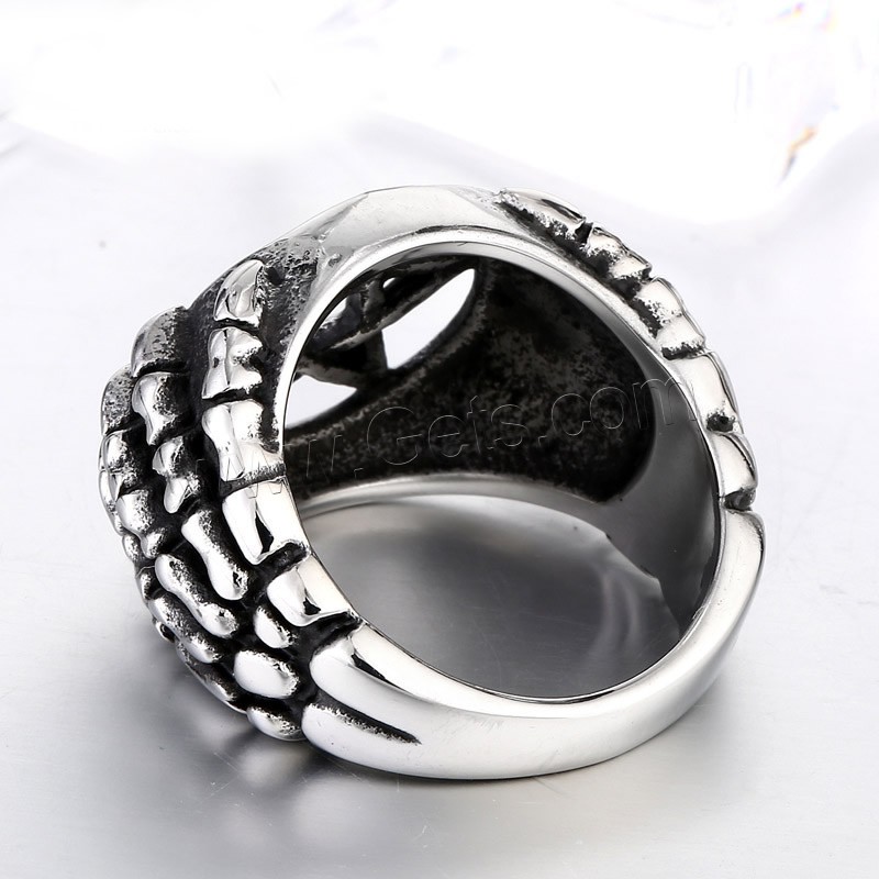 Anillo de dedo de acero inoxidable hombre, acero inoxidable 316L, pentagrama, diverso tamaño para la opción & ennegrezca, Vendido por UD