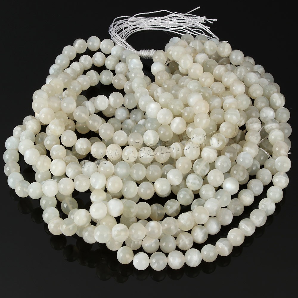 Natural Moonstone Beads, Round, more sizes for choice, Hole:Approx 1mm, Length:15.5 Inch, Sold By Strand