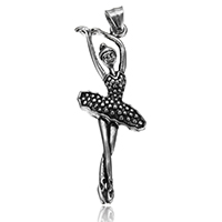 Stainless Steel Pendants, Dancing Girl, blacken Approx 