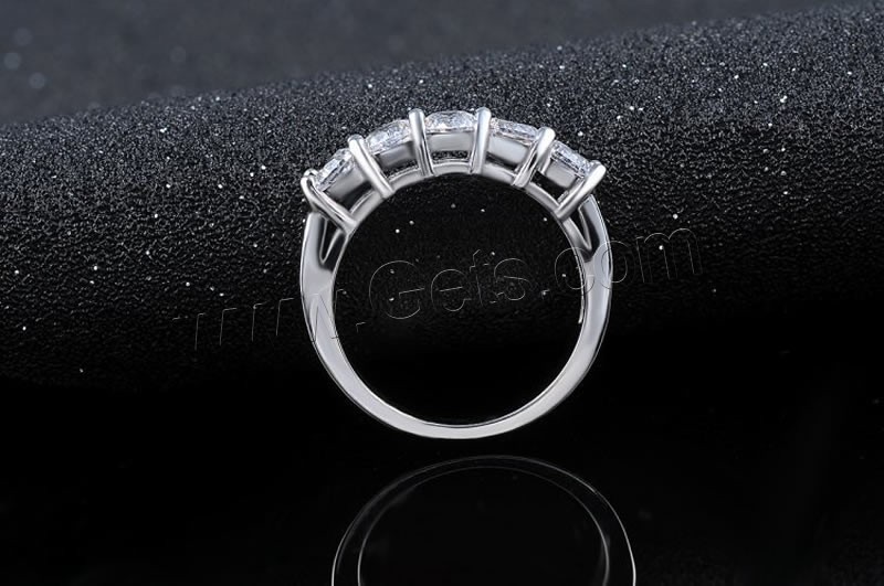 El anillo de dedo Newegg®, metal, chapado en platina real, diverso tamaño para la opción & con circonia cúbica, 20x4mm, Vendido por UD