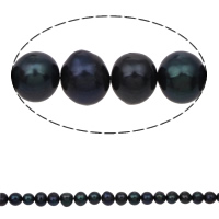 Potato Cultured Freshwater Pearl Beads, black, 7-8mm Approx 0.8mm Approx 14 Inch 