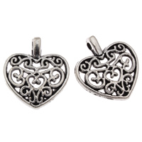 Zinc Alloy Heart Pendants, antique silver color plated, lead & cadmium free Approx 1mm, Approx 