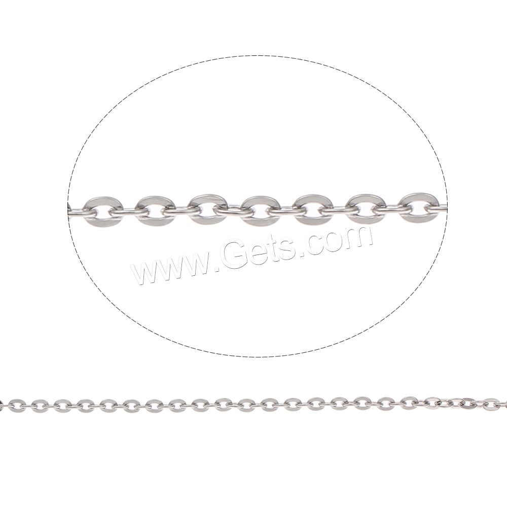 Stainless Steel Oval Chain, different size for choice, original color, Sold By m