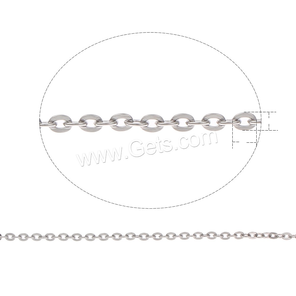 Stainless Steel Oval Chain, different size for choice, original color, Sold By m