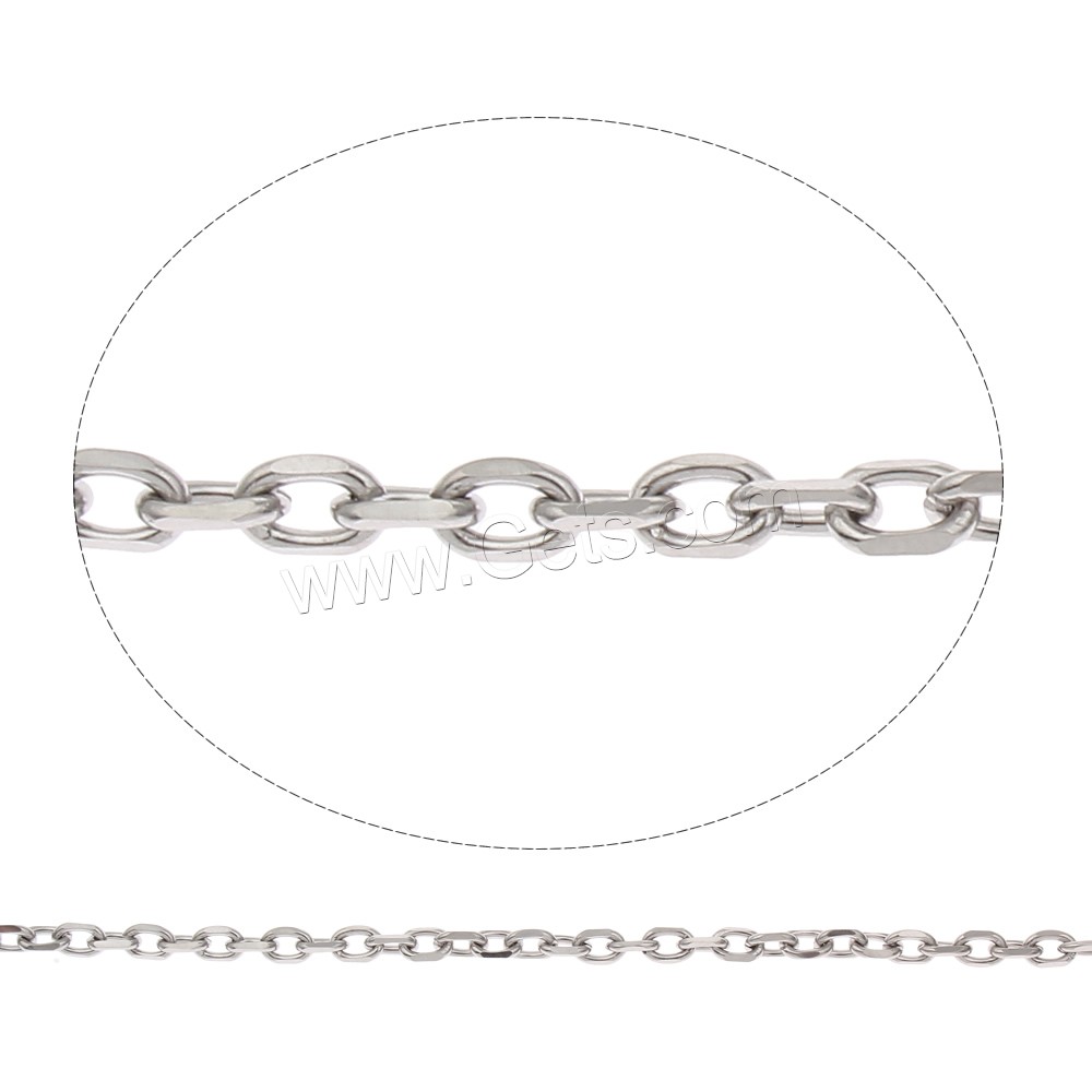 Stainless Steel Oval Chain, different size for choice, original color, Sold By m