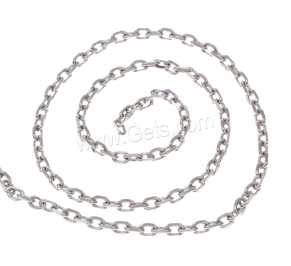 Stainless Steel Oval Chain, different size for choice, original color, Sold By m