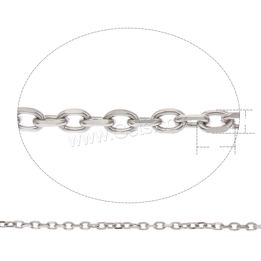 Stainless Steel Oval Chain, different size for choice, original color, Sold By m