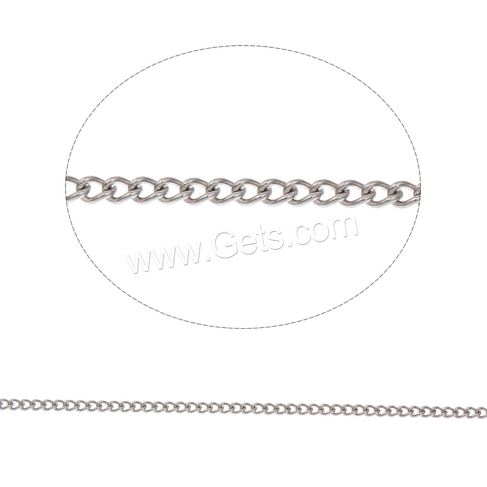 Stainless Steel Oval Chain, different size for choice & twist oval chain, original color, Sold By m