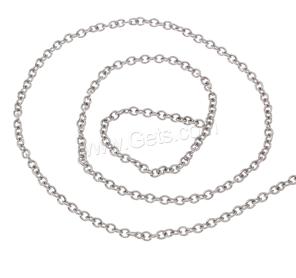 Stainless Steel Oval Chain, different size for choice, original color, Sold By m