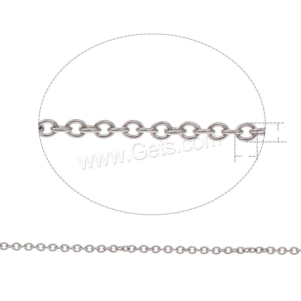 Stainless Steel Oval Chain, different size for choice, original color, Sold By m