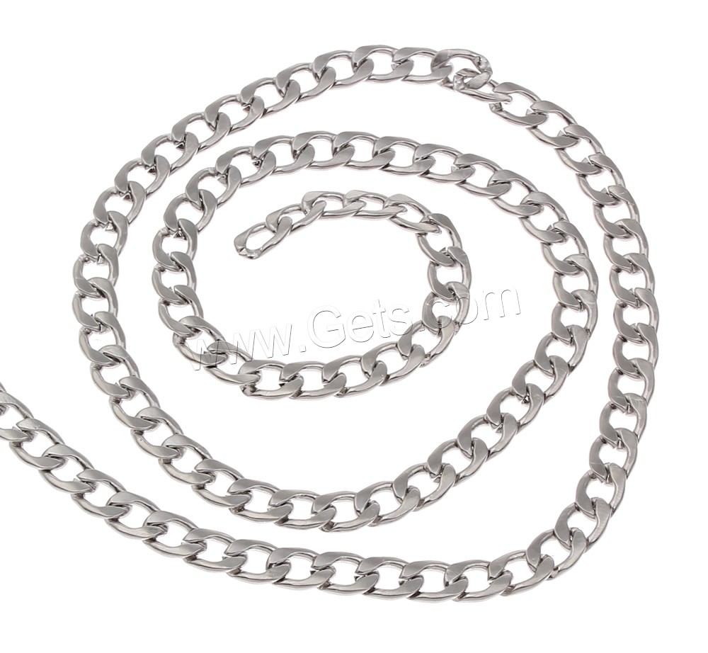 Stainless Steel Curb Chain, different size for choice, original color, Sold By m