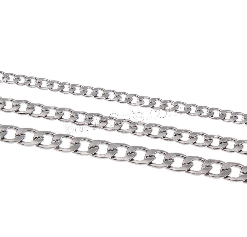 Stainless Steel Curb Chain, different size for choice, original color, Sold By m