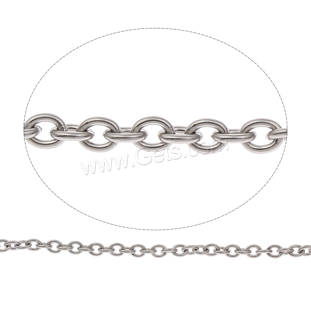 Stainless Steel Oval Chain, different size for choice, original color, Sold By m