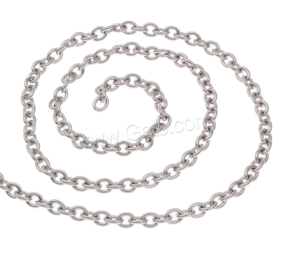 Stainless Steel Oval Chain, different size for choice, original color, Sold By m