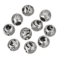 perles pandore en argent fin Thaïlandais sans hélice, Thaïlande, tambour, modèles différents pour le choix & pavé de micro zircon & creux Environ 5mm, Vendu par PC