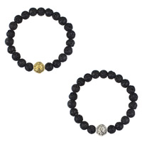 Lava Bead Bracelet, with Zinc Alloy, Lion, plated, natural 8mm Approx 7 Inch 