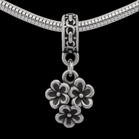 Stainless Steel European Pendants, 316L Stainless Steel, Flower, without troll & blacken Approx 4mm 