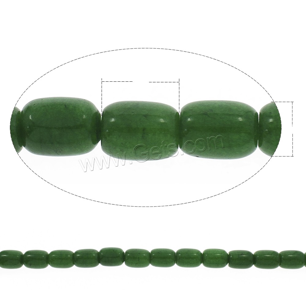 Окрашенная Джейд бисера, окрашенная Jade, Столбик, разный размер для выбора, зеленый, отверстие:Приблизительно 1mm, длина:Приблизительно 15 дюймовый, продается Strand