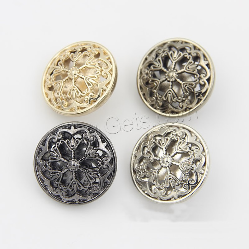 Zinc Alloy Shank Button, plated, different size for choice & hollow, more colors for choice, Sold By PC