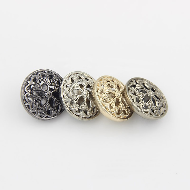 Zinc Alloy Shank Button, plated, different size for choice & hollow, more colors for choice, Sold By PC