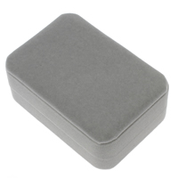 Velvet Necklace Box, Velveteen, with Cardboard, Rectangle, grey 