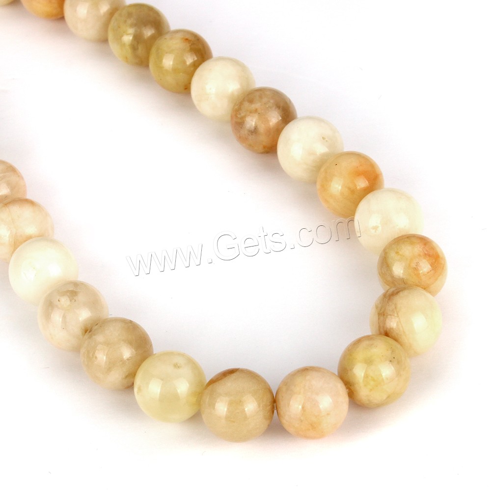 Sunstone Bead, Round, natural, different size for choice, Length:Approx 15 Inch, Sold By Strand