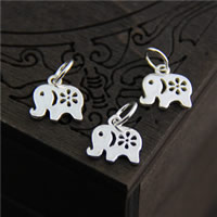 Pendentifs animaux en argent, argent sterling 925, éléphant, 10mm Environ 4mm, Vendu par PC