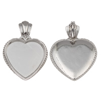 Zinc Alloy Pendant Cabochon Setting, Heart cadmium free Approx 6mm 