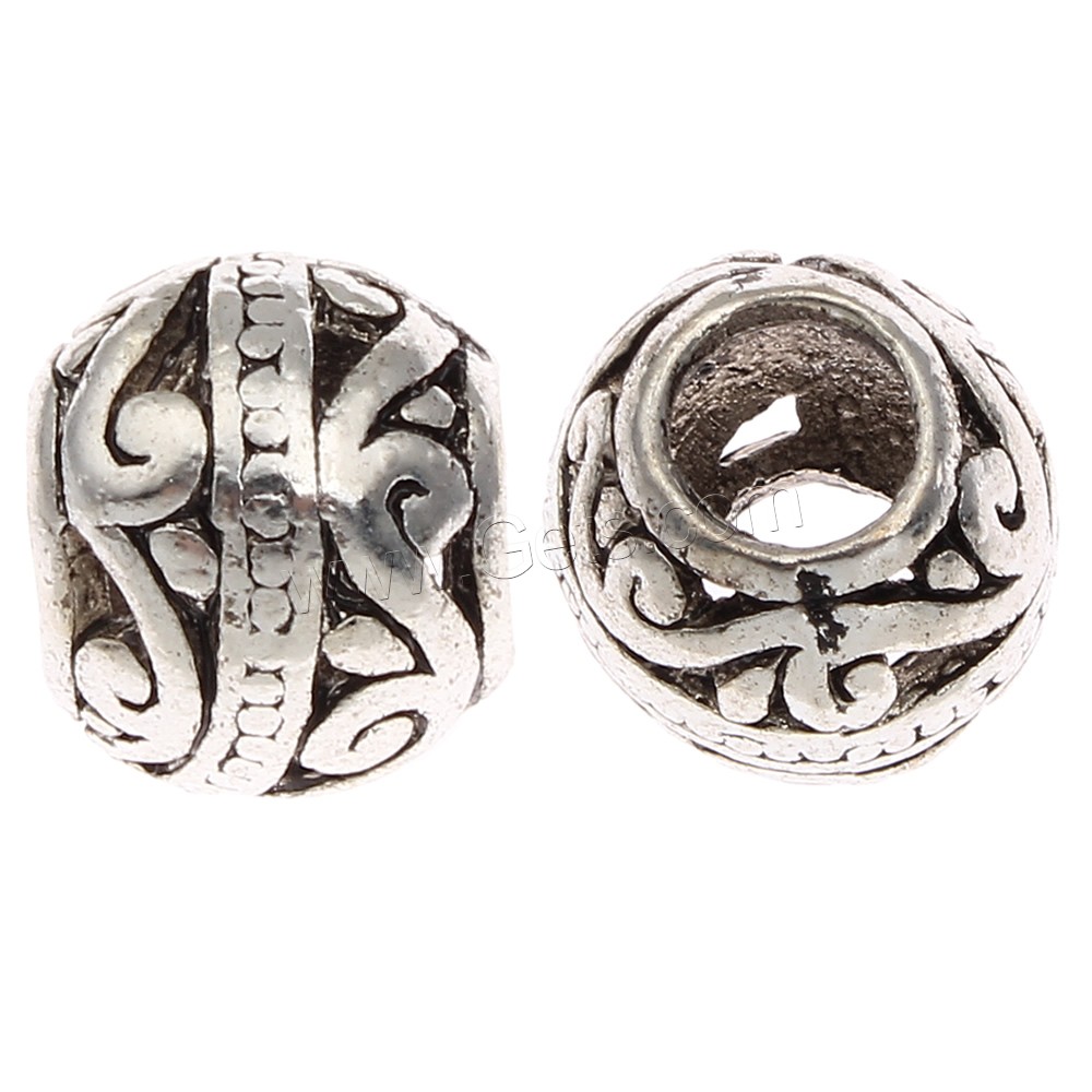 Zinc Alloy Jewelry Beads, Drum, antique silver color plated, different size for choice, lead & cadmium free, Sold By PC