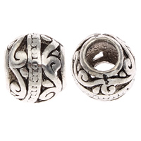 Zinc Alloy Jewelry Beads, Drum, antique silver color plated lead & cadmium free 