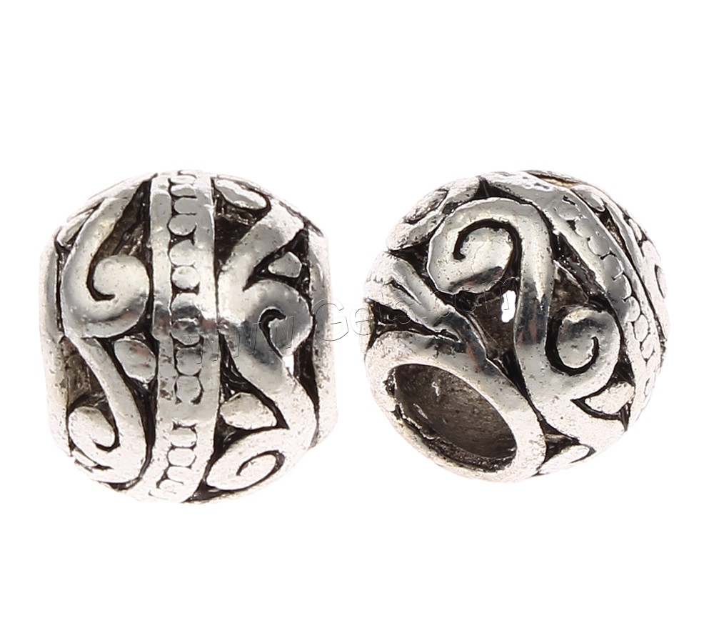 Zinc Alloy Jewelry Beads, Drum, antique silver color plated, different size for choice, lead & cadmium free, Sold By PC