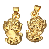 Animal Brass Pendants, Mythical Wild Animal, real gold plated, double-sided Approx 