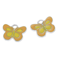 Zinc Alloy Enamel Pendants, Butterfly, plated Approx 3mm 