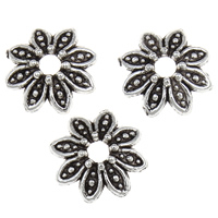 Zinc Alloy Bead Caps, Flower, antique silver color plated, lead & cadmium free Approx 1mm, Approx 