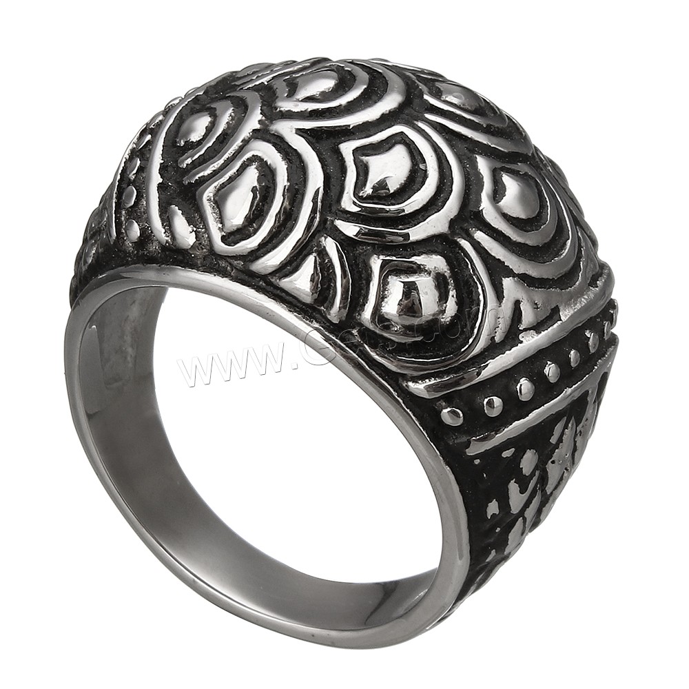 Men Stainless Steel Ring in Bulk, 316 Stainless Steel, different size for choice & blacken, 18x8mm, Sold By PC