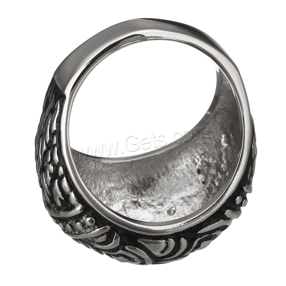 Men Stainless Steel Ring in Bulk, 316 Stainless Steel, different size for choice & blacken, 18x8mm, Sold By PC