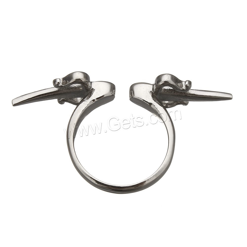 316 Stainless Steel Cuff Finger Ring, Sword, different size for choice, original color, 11.5x4mm, Sold By PC