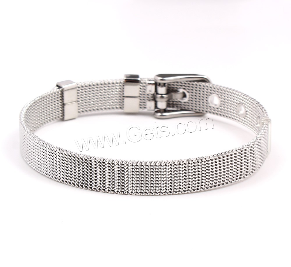 Maille en acier inoxydable Boucle de ceinture Bracelet, triangle, normes différentes pour le choix, couleur originale, Longueur:Environ 8 pouce, Vendu par brin