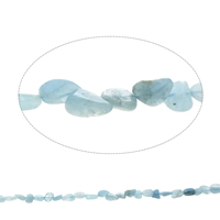 Abalorios De Aquamarina, Aguamarina, Pepitas, natural, Marcha Birthstone, 5x8x4mm-9x15x6mm, agujero:aproximado 1mm, longitud:aproximado 15.5 Inch, aproximado 44PCs/Sarta, Vendido por Sarta