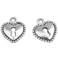 Zinc Alloy Heart Pendants, antique silver color plated, lead & cadmium free Approx 1mm, Approx 