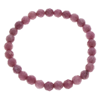 teñido Jade Pulsera, Esférico, facetas, morado, 6mm, longitud:aproximado 7 Inch, Vendido por Sarta