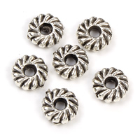 Abalorios Separador de Aleación de Zinc, Flor, chapado en color de plata antigua, libre de plomo & cadmio, 8x2mm, agujero:aproximado 1mm, aproximado 170PCs/Bolsa, Vendido por Bolsa